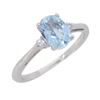 Image 3 : 14KT White Gold Aquamarine and Diamond Ring
