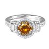 Image 1 : 14KT White Gold 4.91ct Citrine and Diamond Ring