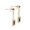 Image 2 : Plated 18KT Yellow Gold 2.05ctw Black Sapphire and Diamond Earrings