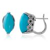 Image 1 : 14KT White Gold 13.48ctw Turquoise and Diamond Earrings