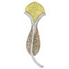 Image 1 : 14KT White Gold 3.06ctw Yellow Sapphire and Diamond Brooch