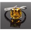 Image 4 : 14KT White Gold Citrine and Diamond Ring