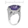 Image 2 : 18KT White Gold 10.83ct Amethyst and Diamond Ring