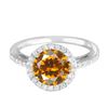 Image 1 : 14KT White Gold 2.04ct Citrine and Diamond Ring