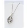 Image 2 : 14KT White Gold 0.27ctw Diamond Pendant with Chain