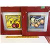 Image 1 : GR OF 2 APPLE ADVERTISING SIGNS IN TIN FRAMES
