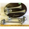 Image 1 : MOUNTED COUGAR CAR HORNS PLUS 2 CHROME HORNS