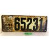 Image 1 : 1920 ONTARIO LICENCE PLATE