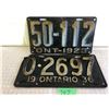 Image 1 : GR OF 1923 & 1936 LICENCE PLATES