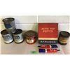 Image 1 : BFG DISPLAY BOX W/ 2X PUTTY TUBES, MISC GREASE TINS