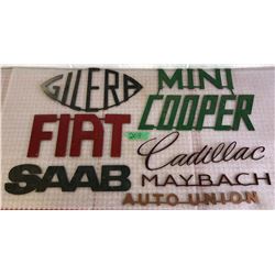 7 X METAL VEHICLE BRAND PLATES