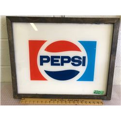 PEPSI PLEXIGLASS SIGN - 18" X 24"