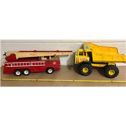 GR OF 2, TONKA DUMP TRUCK & FIRE TRUCK