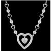 Image 1 : 14KW Gold Diamond Dangle Heart Necklace