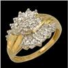 Image 1 : Baguette/Round Diamond Cluster Ring