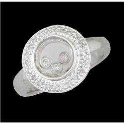 14KW Gold Floating Diamond Circle Ring