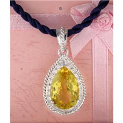 14KW Gold 10.93ct Citrine/Diamond Pendant