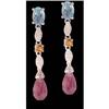 Image 1 : 14KW Gold 2.00ct Multi-Stone/Diamond Dangle Ear