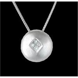 14KW Gold Princess-cut Diamond Pendant