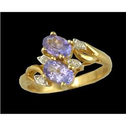14KY Gold 1.03ct Tanzanite and Diamond Ring