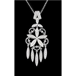 14KW Gold Dangling Chandelier Diamond Flower Pe