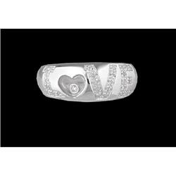 14KW Gold Floating Diamond Heart LOVE Ring