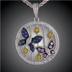 14KW Gold Multi Sapphire/Diamond Butterfly Pend