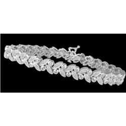 14KW Gold 1.25ct Diamond Leaf Bracelet