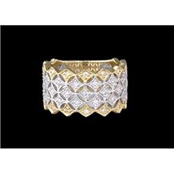 14K Two-Tone Diamond Shaped Diamond Band
