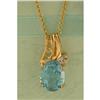 Image 1 : 2.00ct Blue Topaz and Diamond Pendant