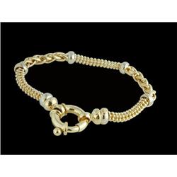 SUPER 14KY GOLD MESH and WHEAT TOGGLE BRACELET