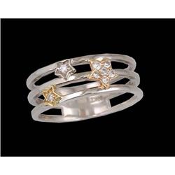 14K Gold Triple Color  Beautiful Diamond Ring