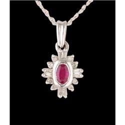 14KW Gold .50ct Ruby and Diamond Pendant