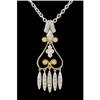 Image 1 : 14K Gold Dangling Chandelier Diamond Pendant