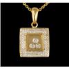 Image 1 : 14KY Gold Square Floating Diamond Pendant
