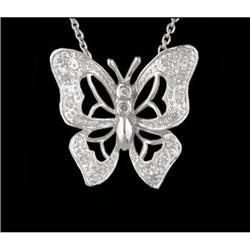 14KW Gold Diamond Butterfly Pendant