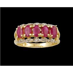 14KY Gold 1.80ct 5 Stone Ruby and Diamond Ring