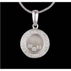 Beautiful 14KW Diamond Round Pendant