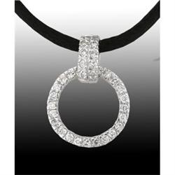 14KW Gold .50ct Diamond Circle Pendant