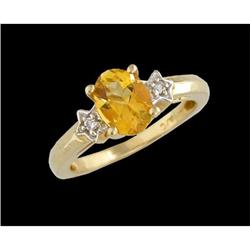 14KY Gold 1.56ct Citrine Diamond Star Ring