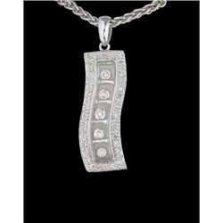 Unique 14KW Gold Floating Diamond Pendant