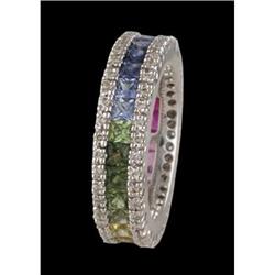 14KW Gold 3.50ct Rainbow Sapphire/Diamond Etern