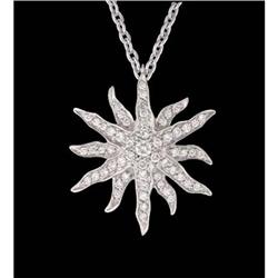 14k white gold .45ct diamonds Sunburst Pendant