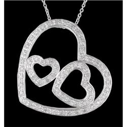 14KW Gold Floating Triple Heart Diamond Pendant