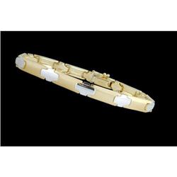 FINE AND CLASSIC 14K TWO-TONE GOLD SHINY BRACEL