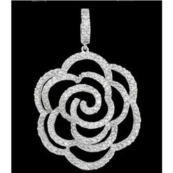 14KW Gold 2.95ct Diamond Silhouette Flower Pend