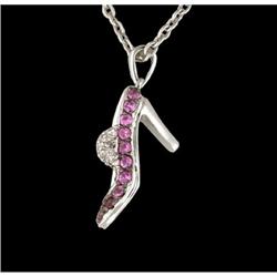 14k Gold PINK SAPPHIRE/DIAMOND Shoe Charm