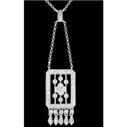 18KW Gold Dangling Diamond Necklace