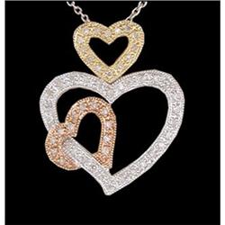 14KPWY Gold Diamond Triple Heart Pendant