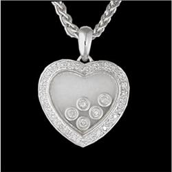 14KW Gold Diamond Heart Floating Pendant
